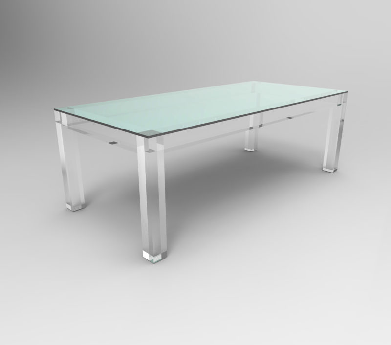 David’s Folly Modern Acrylic Dining Table | Custom Lucite Kitchen Table