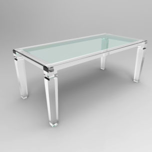 King George Clear Acrylic Dining Table | Plexi-Craft Signature Collection