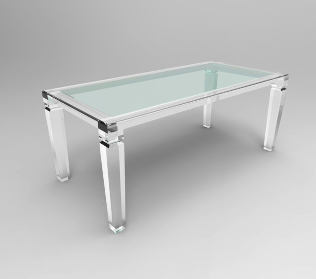 King George Clear Acrylic Dining Table | Plexi-Craft Signature Collection