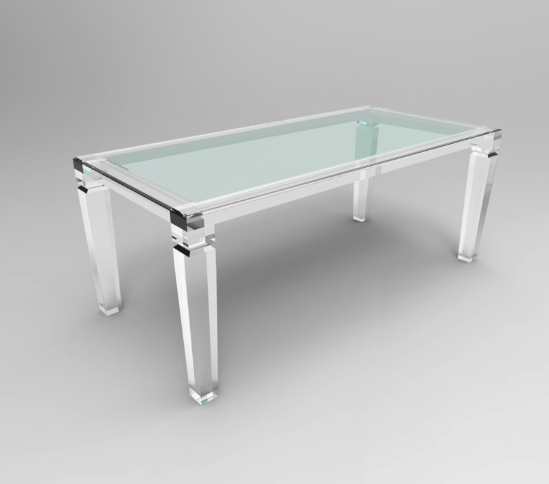 King George Clear Acrylic Dining Table | Plexi-Craft Signature Collection