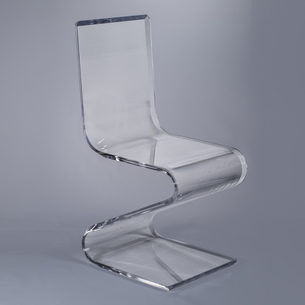 Buy Beveled Clear Acrylic Z Chair in NYC | Plexi-Craft Signature Collection