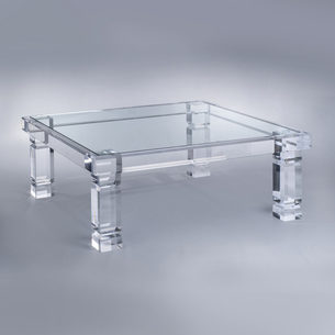 Buy Adrienne Square Clear Acrylic Coffee Table in NYC | Plexi-Craft Table