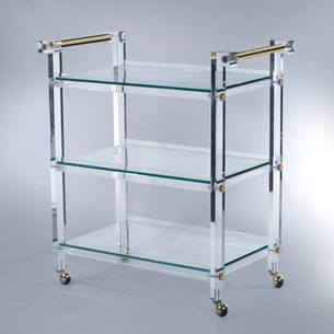 Buy Jones Clear Acrylic Bar Cart in USA | Lucite Furniture Manufacturers