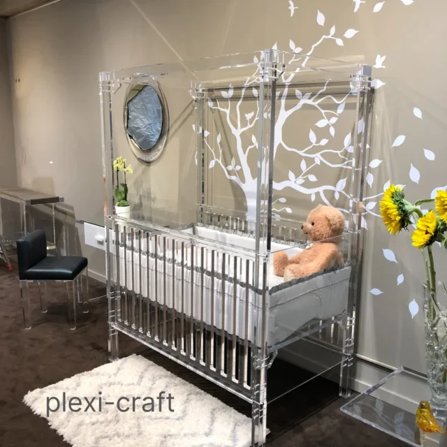 Fake Crib Sweet Dreams Crib with Canopy | Custom Acrylic Baby Crib