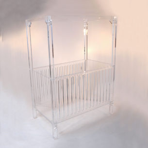 Buy Sweet Dreams Clear Acrylic Baby Crib with Canopy | Plexi-Craft NYC