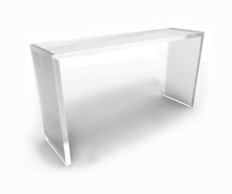 Buy Frozen Slab Clear Acrylic Console Table | Modern Lucite Table in NYC