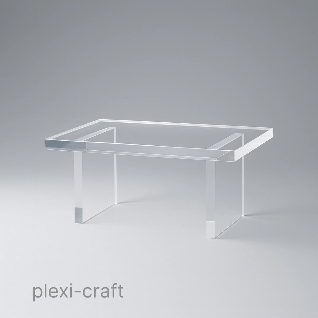 Shinto acrylic coffee table by Plexi-Craft — clear lucite form for luxury interiors